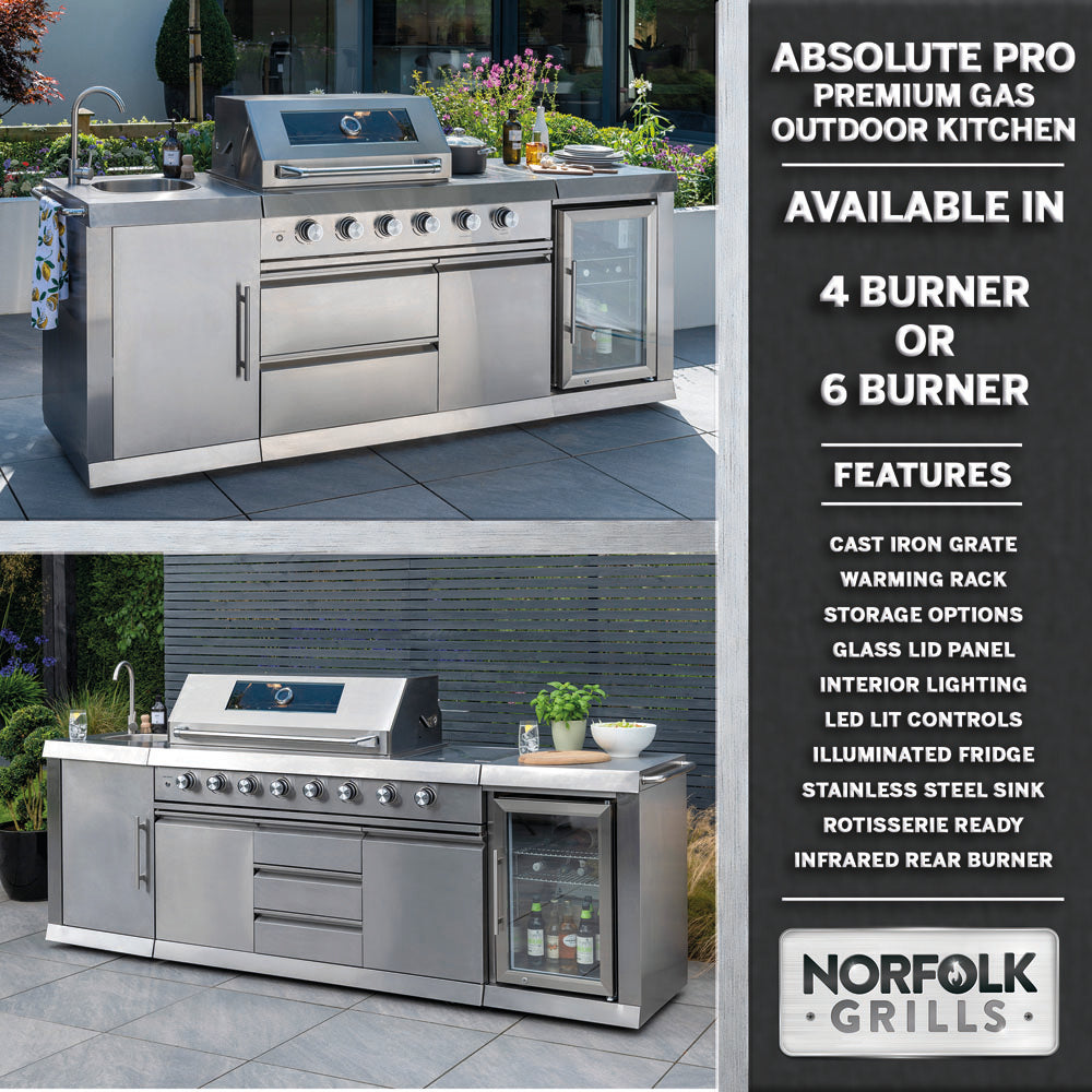 Absolute Pro 4 Burner Outdoor Kitchen.