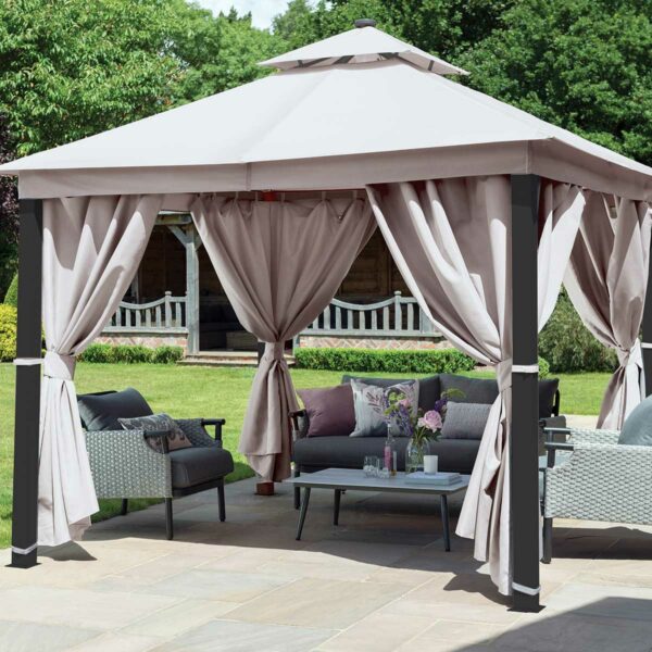 Garden Must Haves Luxury 3x3m Gazebo with LED Lighting - Taupe